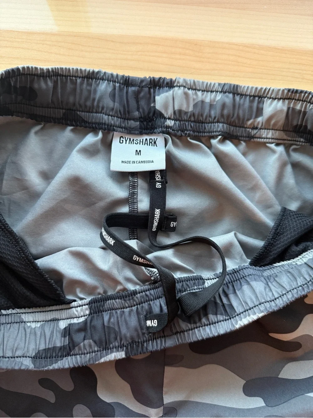 Gymshark Gray & Black Camo Training Shorts